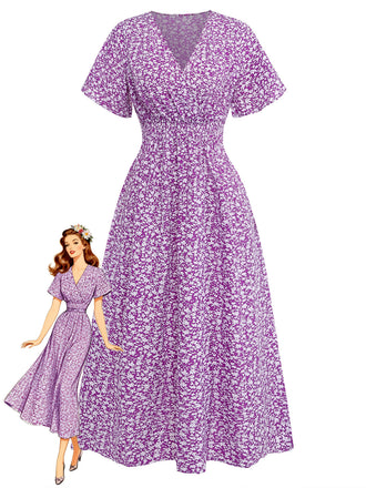 Purple 1940s Dress
