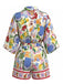 Multicolor 1970s Vintage Floral V Neck Jumpsuit 3