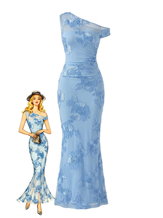 Blue 1930s Long Dress