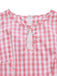 Dark Pink 1950s Plaid Patchwork Dress 3