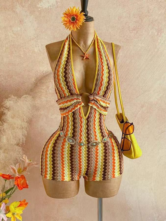 Pat 1950s Vintage Halter V Neck Jumpsuit 7