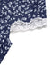 Dark Blue 1940s Floral Lace V-Neck Patchwork Dress