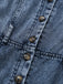 Blue 1930s Denim Button Front Belted Jumpsuit 4
