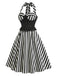[Pre-Sale] Black 1950s Lace Halter Striped Dress 3