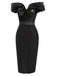 [Pre-Sale] Black White 1960s Lace Striped Dress 3