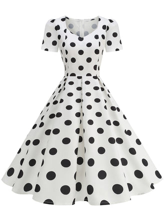 1950s Short Sleeve Sweetheart Neck Rose Swing Dress, vintage dress, retro fashion, rockabilly, pin-up fashion - perfect for women who love vintage and retro fashion