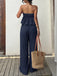 Navy Blue 1950s Vintage Ruffle Two Piece Set 4