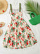 1950s Ruffled Square Neck Sleeveless Floral Print Swing Dress, vintage dress, retro fashion, rockabilly, pin-up fashion - perfect for women who love vintage and retro fashion