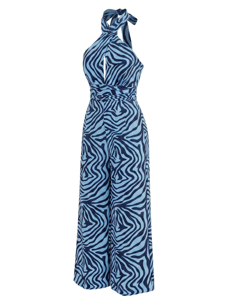 [Pre-Sale] Lake Blue 1970s Vintage Floral V Neck Jumpsuit 4
