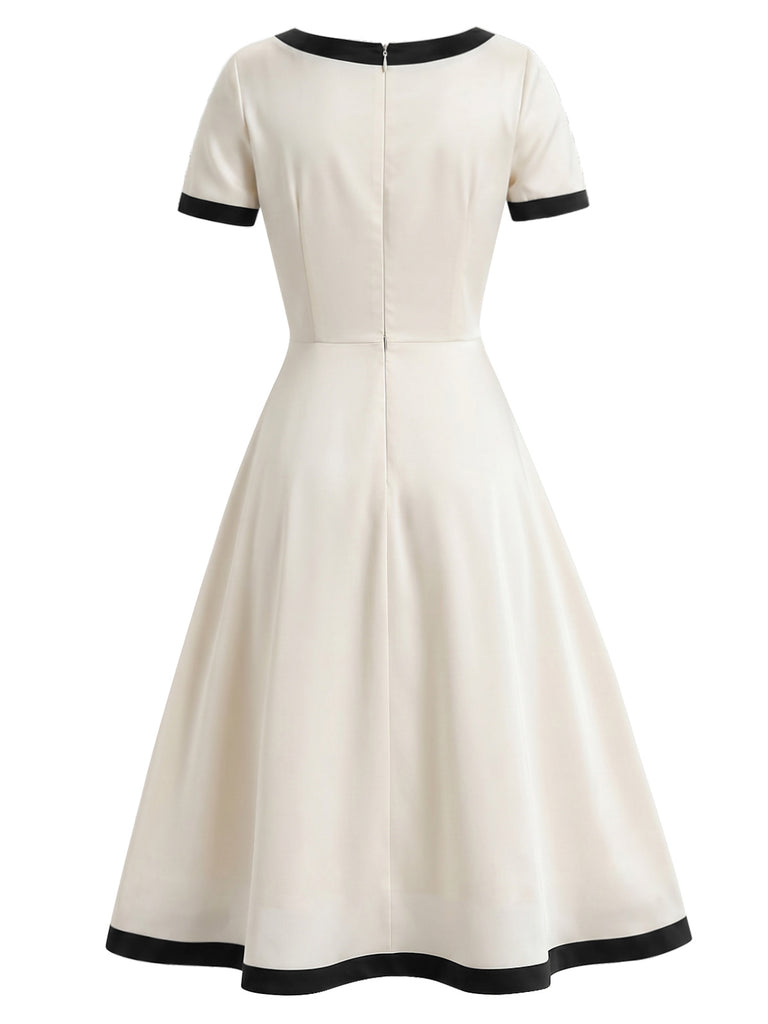 [Pre-Sale] Elegant White 1940s Vintage Dress 4