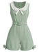 [Pre-Sale] Green 1950s Square Neck One Piece Shorts Set 3