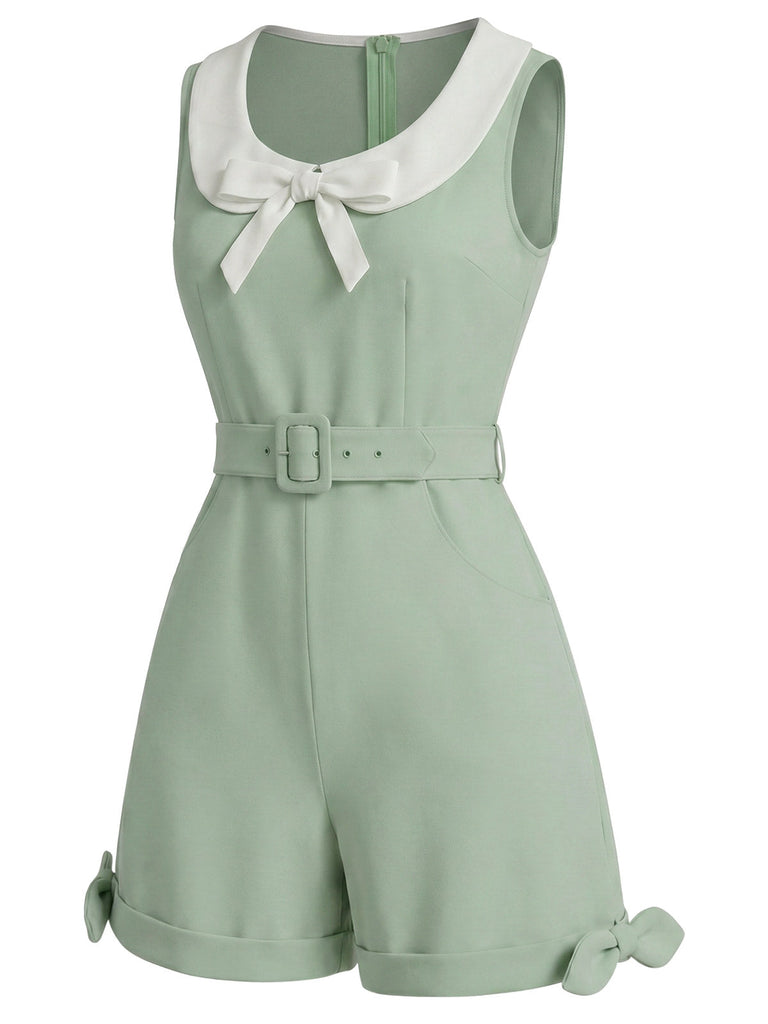 [Pre-Sale] Green 1950s Square Neck One Piece Shorts Set 4