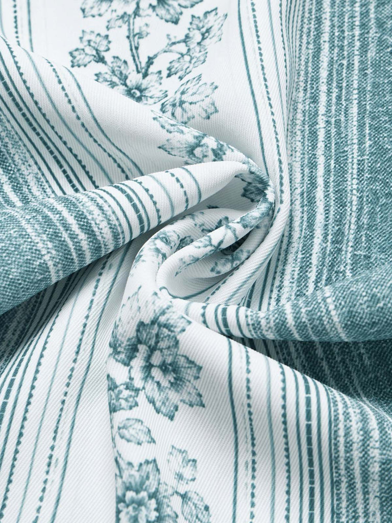[Pre-Sale] Light Blue 1970s Vintage Floral Striped Jumpsuit 7