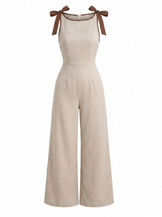 Beige 1950s Vintage Retro Jumpsuit