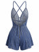 1950s Denim Tie Waist One Piece Romper 3