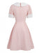 1950s Striped Sailor Collar Puff Sleeve Dress 5