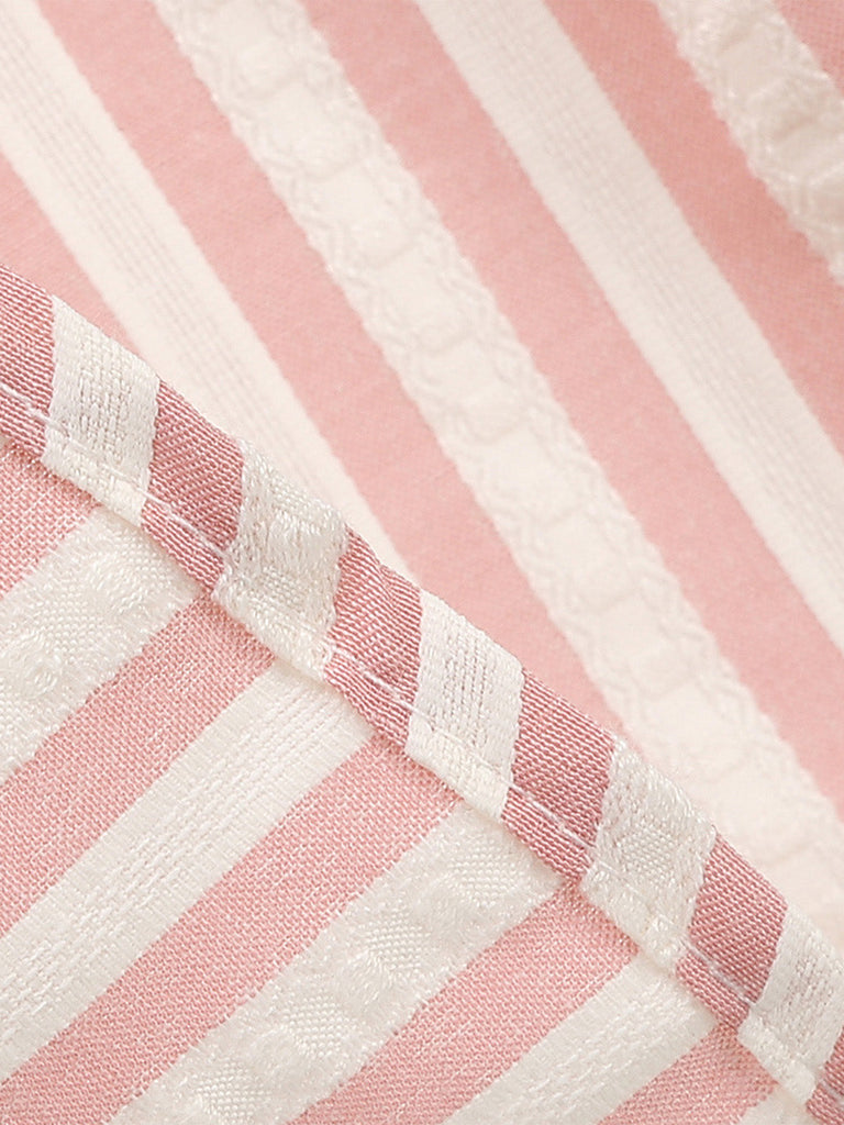 1950s Striped Sailor Collar Puff Sleeve Dress 7