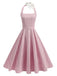 1930s Floral Halter Striped Vintage Dress