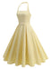 1930s Floral Halter Striped Vintage Dress 5