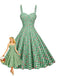 Green 1950s Gingham Cotton Cherry Spaghetti Strap Dress, vintage dress, retro fashion, rockabilly, pin-up fashion - perfect for women who love vintage and retro fashion