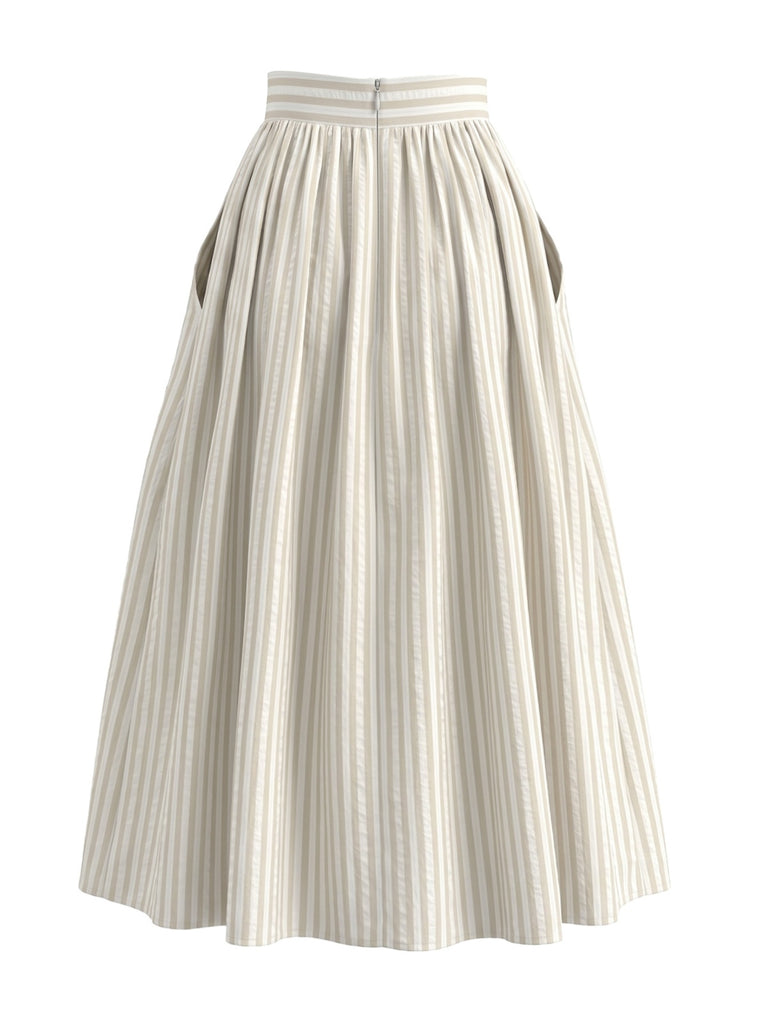 1950s Floral Striped Vintage Classic Skirt 2