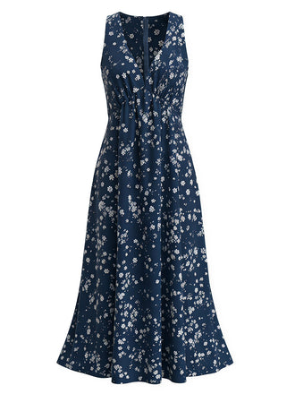Bohemian Floral Halter Neck Midi Dress 1