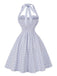 Elegant 1950s Vintage Floral Halter Dress 2