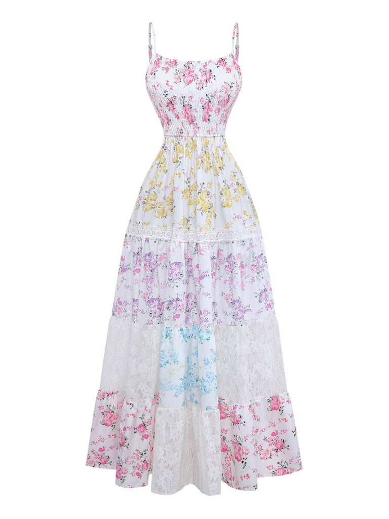 Pat 1950s Floral Lace Patchwork Top