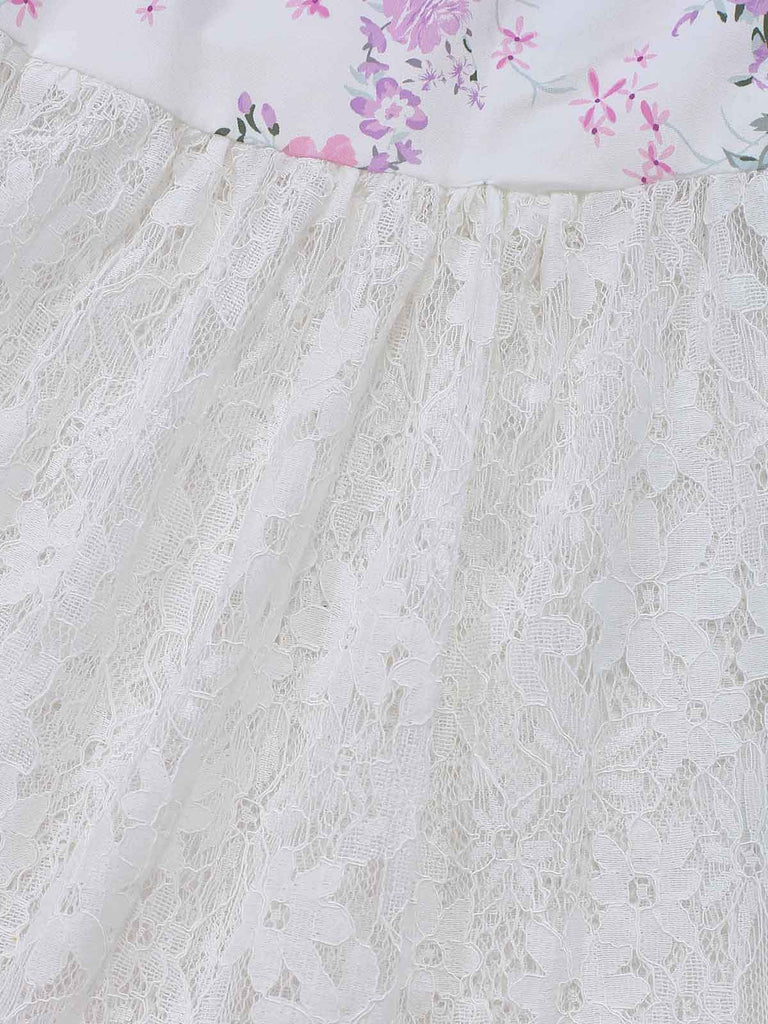 Pat 1950s Floral Lace Patchwork Top 4
