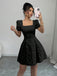 Black 1960s Square Neck Dress 1