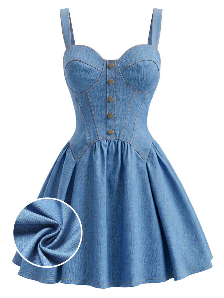 [Pre-Sale] Elegant Dark Blue 1980s Vintage Dress 1