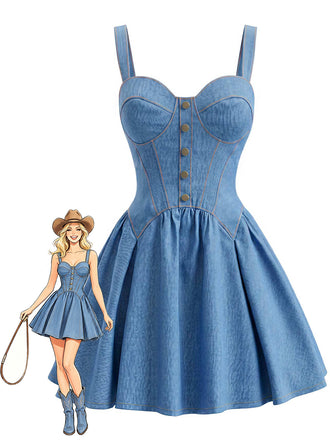 [Pre-Sale] Elegant Dark Blue 1980s Vintage Dress 2