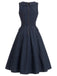 [Pre-Sale] Navy Blue 1950s V Neck Denim Dress 5