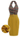 [Pre-Sale] 1960s Plaid Halter V Neck Dress