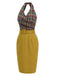 [Pre-Sale] 1960s Plaid Halter V Neck Dress 4