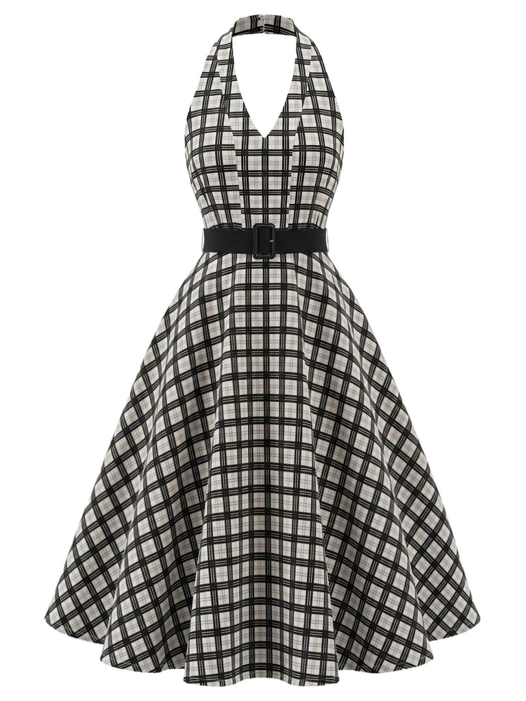 [Pre-Sale] Bbww 1950s Plaid Floral V Neck Dress 3