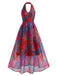 [Pre-Sale] 1950s Floral Halter V Neck Dress 3
