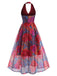 [Pre-Sale] 1950s Floral Halter V Neck Dress 5