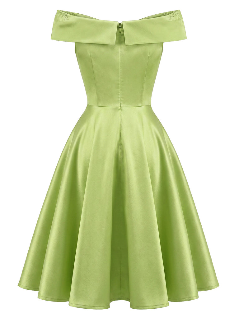 1950s butterfly off shoulder dress Retro Stage Mother of the Bride Dress A-Line Knee Length Off Shoulder Butterfly with Pleats 2026