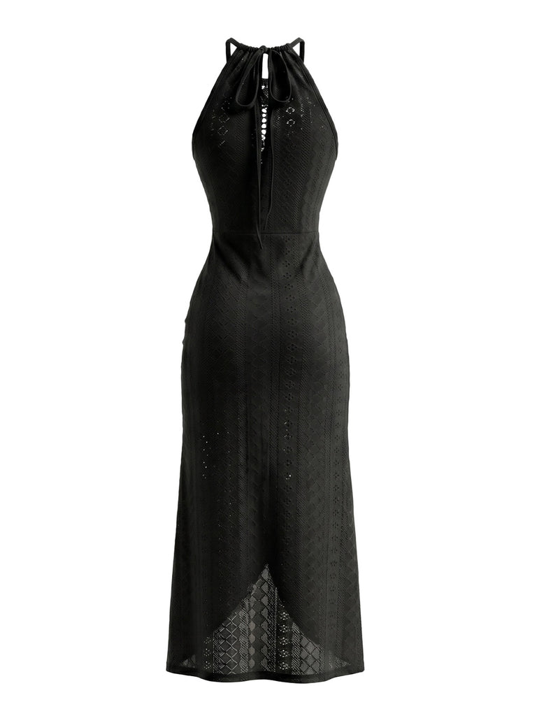 1960s Crochet Halter Cutout Dress, vintage dress, retro fashion - perfect for women who love vintage and retro fashion