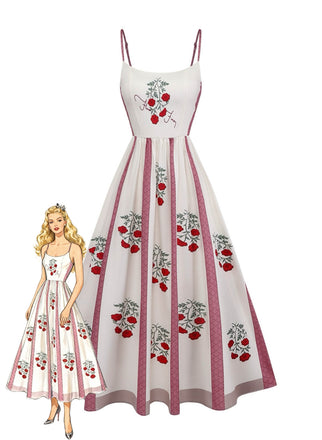 Apricot 1950s Spaghetti Strap Dress