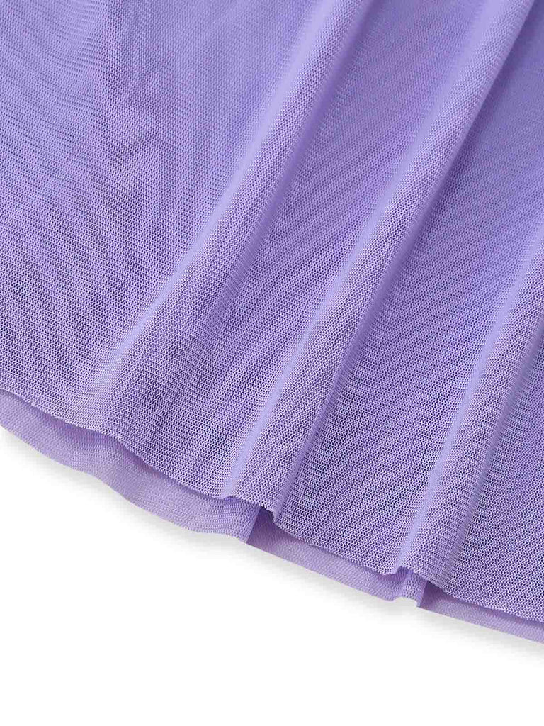 Elegant Lavender 1970s Vintage Dress 6