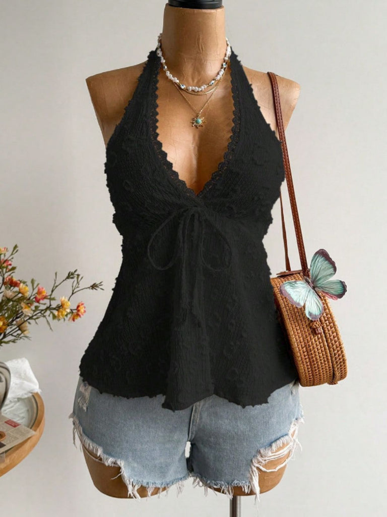1970s Floral Halter Vintage Classic Top 2