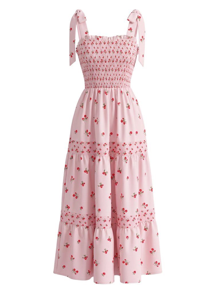 Elegant Pink 1940s Vintage Floral Dress 3