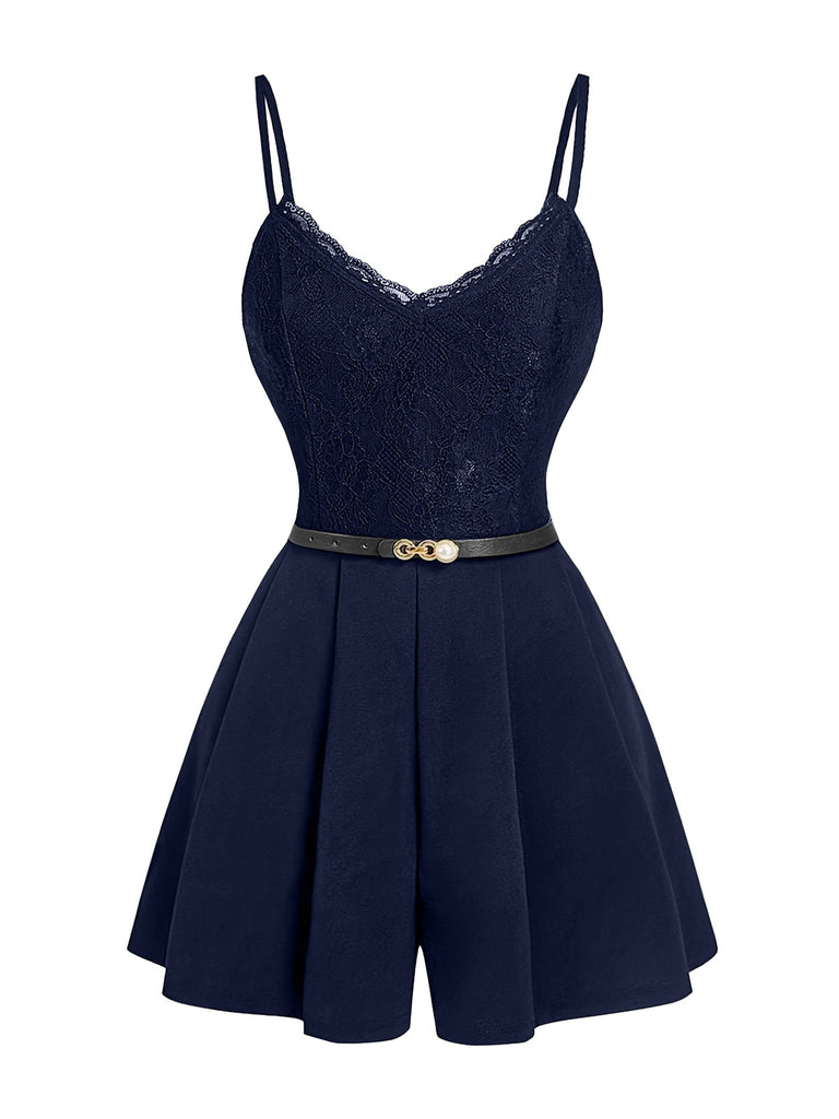 1960s Vintage Lace V Neck Jumpsuit 5