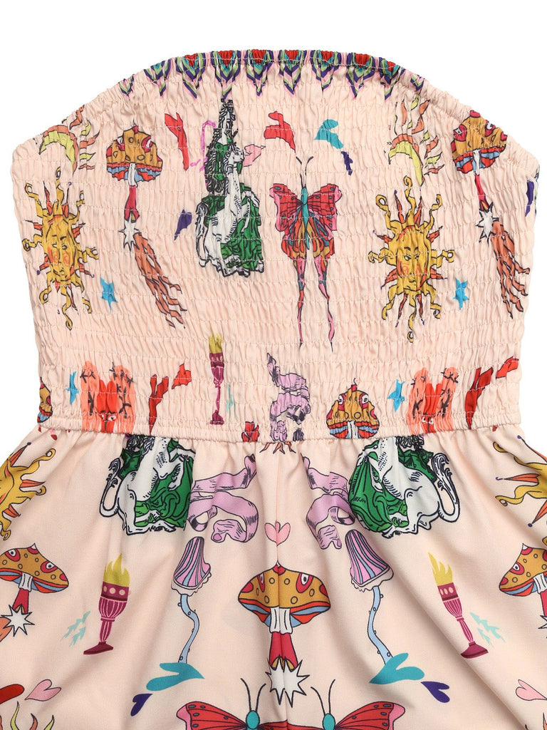 1960s Strapless Off Shoulder Sleeveless Romper 6