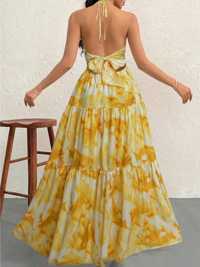 1930s Vintage Floral V Neck Dress 6