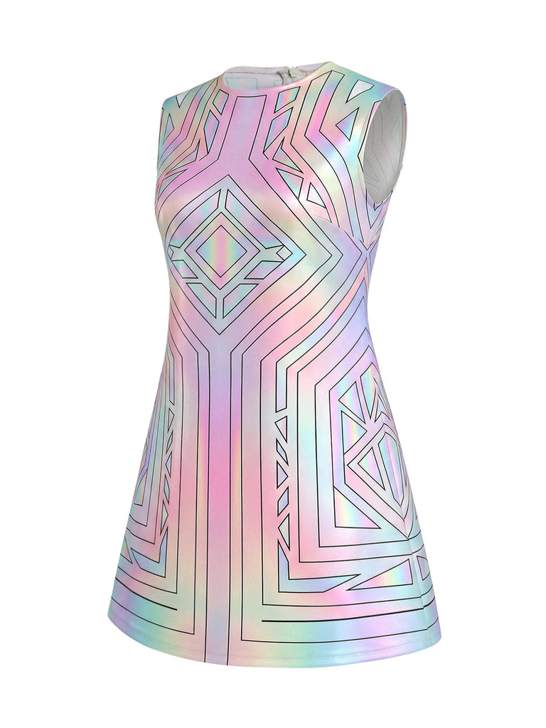 [Pre-Sale] Elegant Silver 1960s Vintage Floral Dress 4