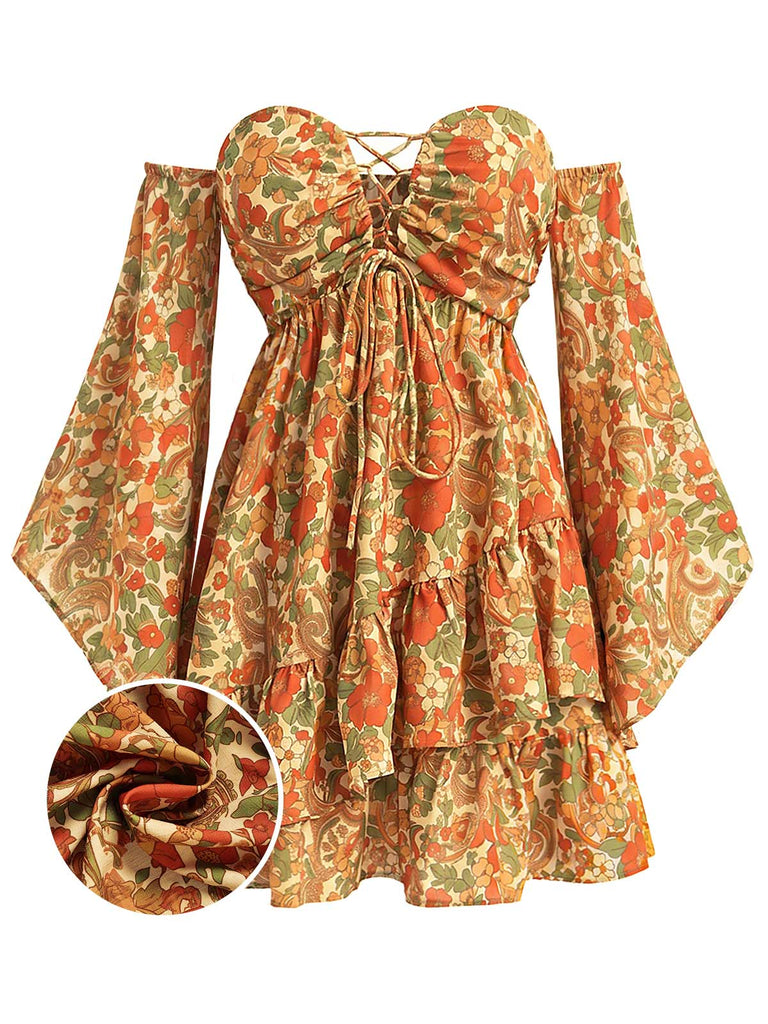 [Pre-Sale] Dark Yellow 1970s Vintage Retro Dress