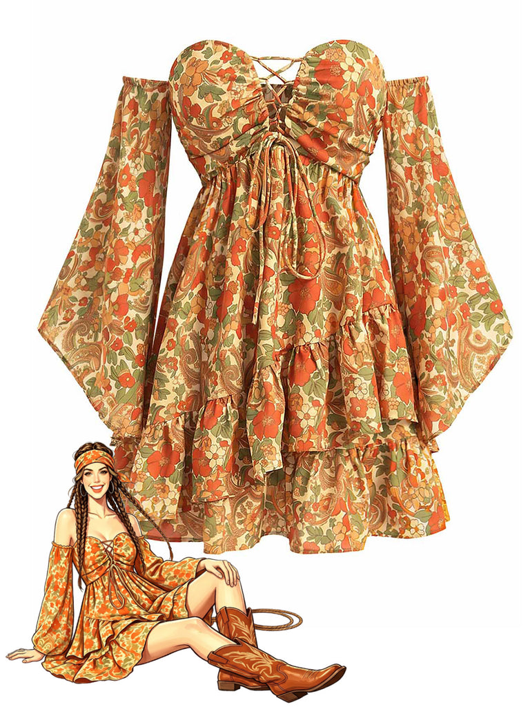 [Pre-Sale] Dark Yellow 1970s Vintage Retro Dress 3